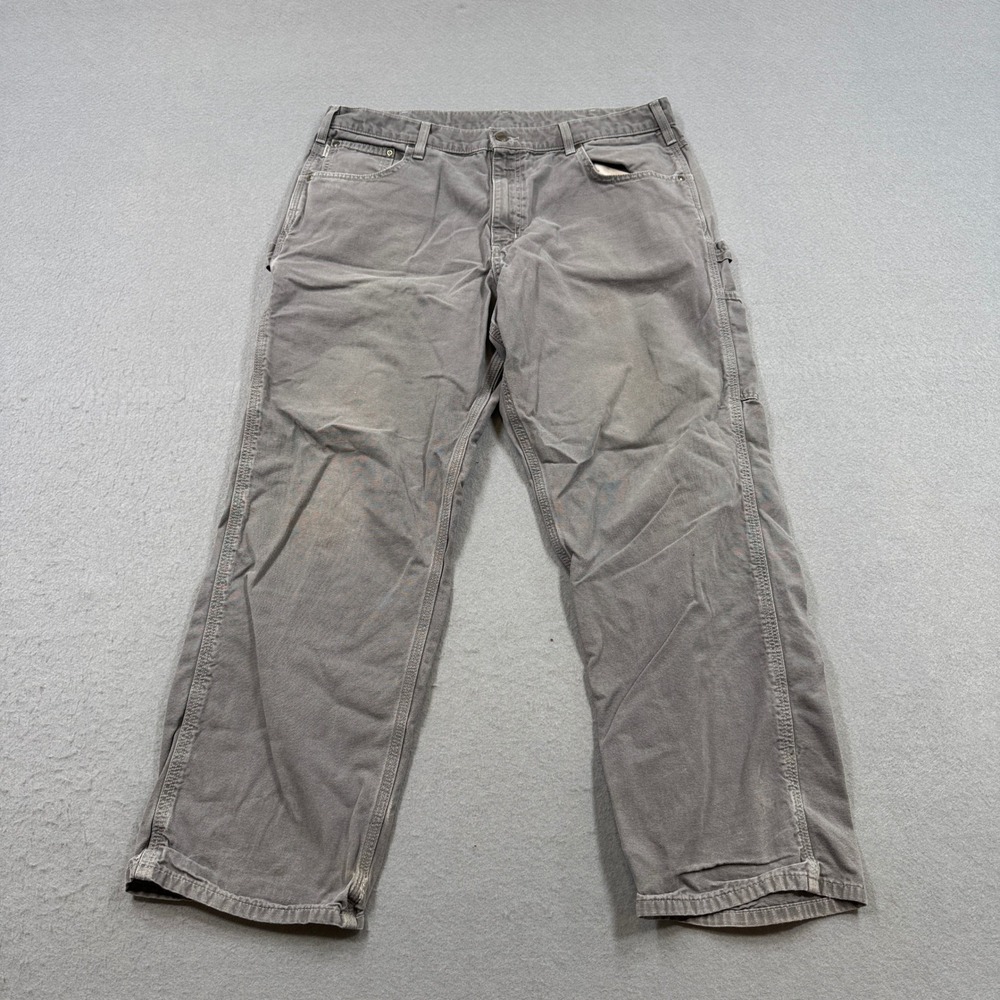 Carhartt Carpenter Pants Men's 38x30 Gray Loose Fit Canvas Workwear B159 CHR